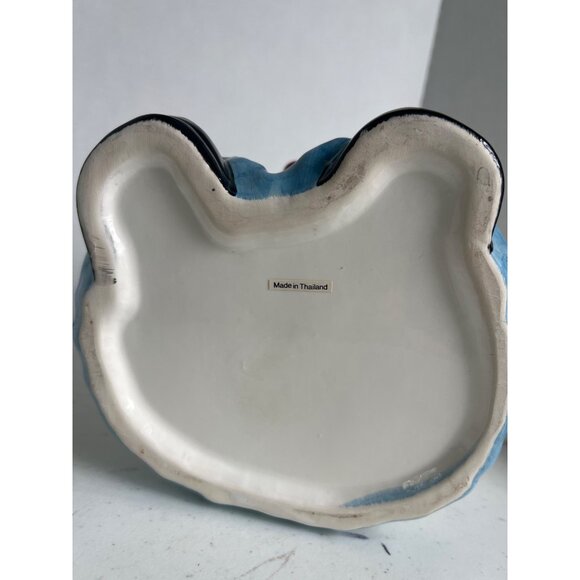 Vtg Ceramic Blond Clown Cookie Jar Red Hat  Polka Dot Outfit Stars Puppy Thailan - Picture 6 of 11